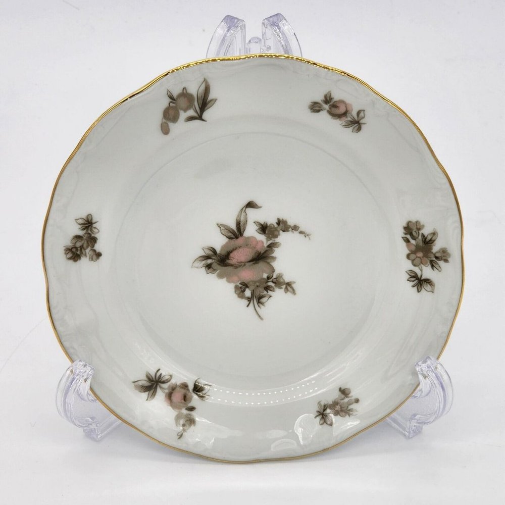 Vintage Johann Haviland Bavaria Germany Sepia Rose 6 1/4 in Bread Butter Plate